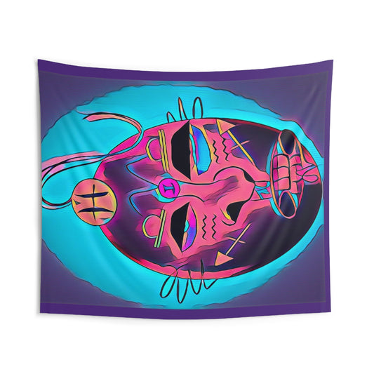 Zodi-ABSTRACT Tapestry (Purple & Peach)